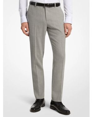 Michael Kors Mk Slim-Fit Stretch Wool Flannel Trousers - Grey