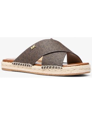 MICHAEL Michael Kors Mk Kenzie Signature Logo Sandal - Brown