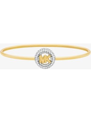 Michael Kors Pavé Logo Charm Bangle - White