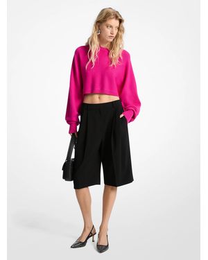 MICHAEL Michael Kors Mk Crepe Pleated Bermuda Shorts - Pink