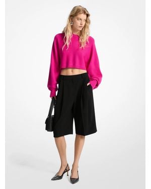 MICHAEL Michael Kors Mk Crepe Pleated Bermuda Shorts - Pink
