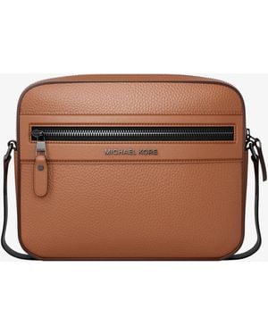 Michael Kors Jet Set Pebbled Leather Crossbody Bag - Brown