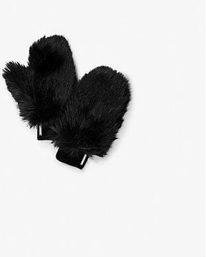 Michael Kors Faux Fur And Wool Gloves - Black