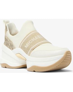 Michael Kors Outlet Mk Olympia Metallic Scuba Trainer - White