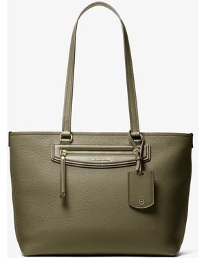MICHAEL Michael Kors Michael Kors Jet Set Travel Medium Pebbled Leather Tote Bag - Green