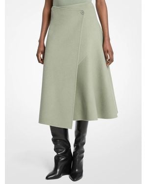 Michael Kors Michael Kors Double Faced Wool Wrap Skirt - Green