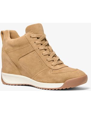 Michael Kors Nikko S2 Suede Wedge Sneaker - Natural