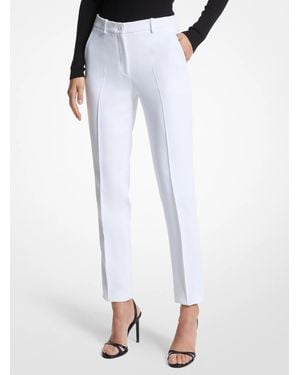Michael Kors Samantha Double Crepe Sablé Slim-leg Pants - White