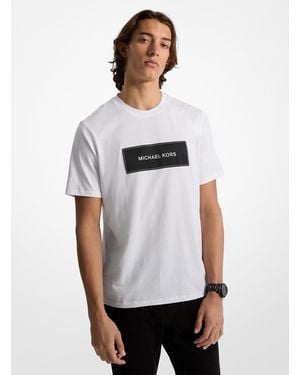 Michael Kors Outlet Mk Logo Cotton T-Shirt - White