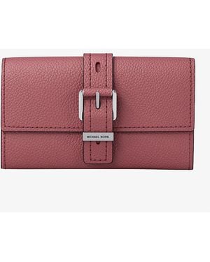 MICHAEL Michael Kors Mk Nolita Medium Pebbled Leather Tri-Fold Wallet - Red