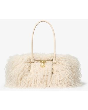 Michael Kors Mkbolso Satchel Hamilton Moderne Pequeño De Borreguito Sintético - Neutro