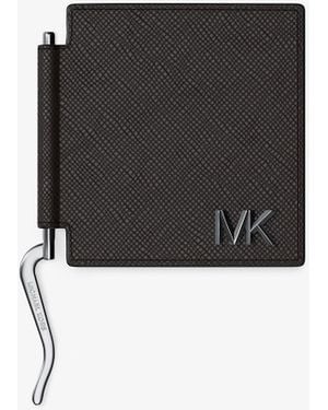 Michael Kors Mk Edison Scratch-Resistant Leather Card Case With Money Clip - Black
