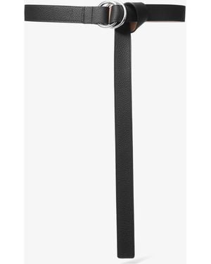 Michael Kors Michael Kors Pebbled Leather Double Ring Belt - Black