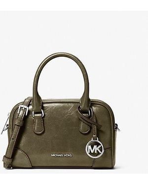 Michael Kors Thompson Extra-Small Distressed Convertible Satchel - Green