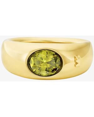 Michael Kors Mk Precious Metal-Plated Cubic Zirconia Signet Ring - White