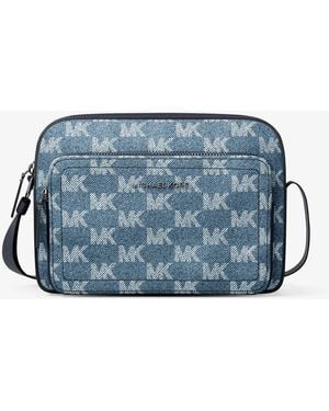 Michael Kors Cooper Logo Jacquard Denim Flight Bag - Blue