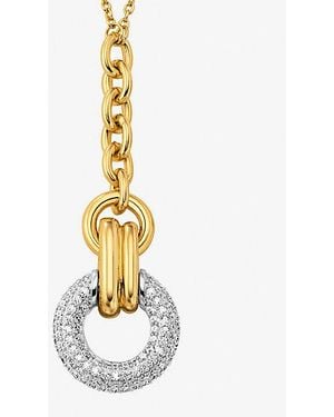 Michael Kors Pavé Interlocking Pendant Necklace - White