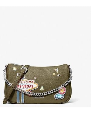 Michael Kors Carmela Medium Embellished Convertible Crossbody Bag - Green