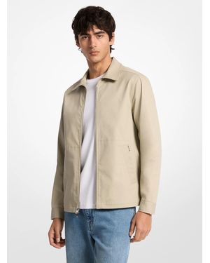 Michael Kors Mk Stretch Cotton Shirt Jacket - Natural