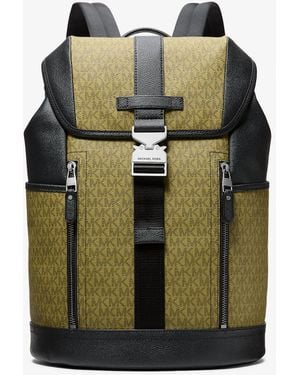 Michael Kors Hudson Signature Logo Aviator Backpack - Green