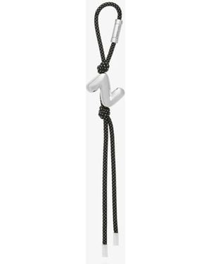 MICHAEL Michael Kors Mk Initial-Tone And Speckled Cord Bag Charm - White