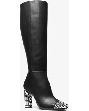 MICHAEL Michael Kors Mk Matilda Embellished Leather Boot - Black