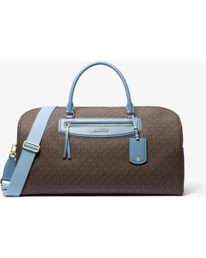 Michael Kors Mk Jet Set Travel Extra-Large Signature Logo Weekender Bag - Blue