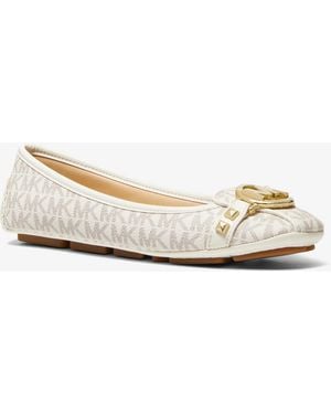 Michael Kors Outlet Mk Fulton Studded Logo Moccasin - Natural