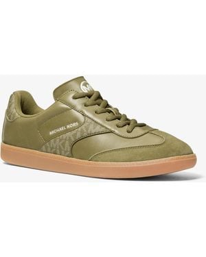 Michael Kors Benny Mixed-Media Sneaker - Green