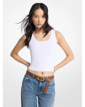 Michael Kors Ribbed Viscose Tank Top - White