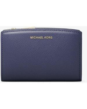 MICHAEL Michael Kors Bryant Medium Pebbled Leather Wallet - Blue