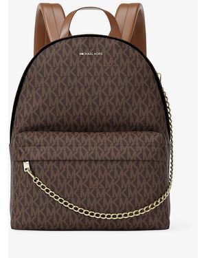 Michael Kors Outlet Mkmochila Slater Mediana Con Logotipo - Marrón