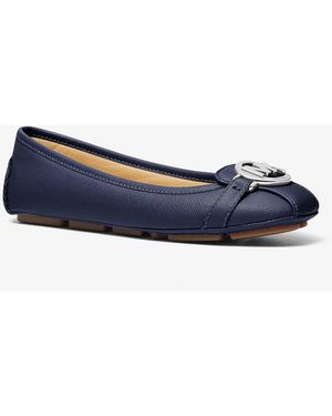 Michael Kors Outlet Mkmocasín Fulton De Piel Saffiano Sintética - Azul