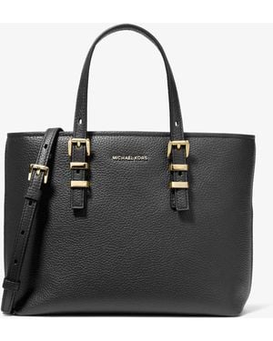 MICHAEL Michael Kors Mk Quinn Small Pebbled Leather Convertible Crossbody Bag - Black