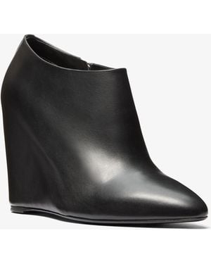 Michael Kors Michael Kors Kasia Leather Wedge Ankle Boot - Black