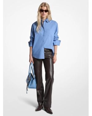 MICHAEL Michael Kors Mk Cotton Poplin Shirt - Blue