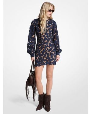 MICHAEL Michael Kors Mkvestido Tipo Blusón De Encaje Con Motivo De Cachemir - Azul