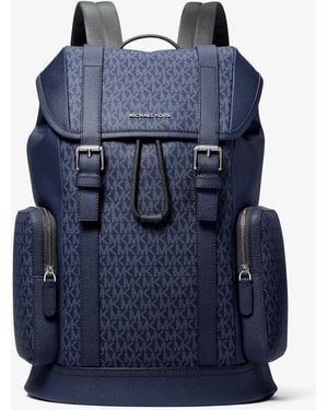Michael Kors Mk Hudson Signature Logo Backpack - Blue
