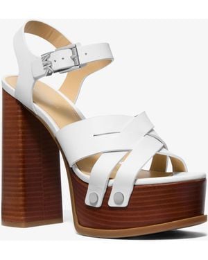 MICHAEL Michael Kors Nora Leather Platform Sandal - White
