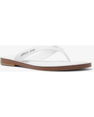 MICHAEL Michael Kors Mk Koko Leather Flip Flop - White