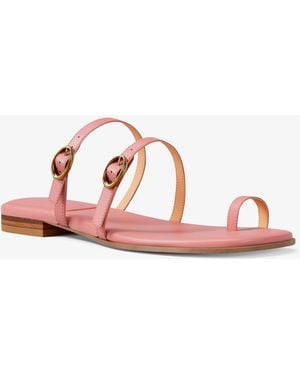 Michael Kors Kya Leather Flat Sandal - Pink