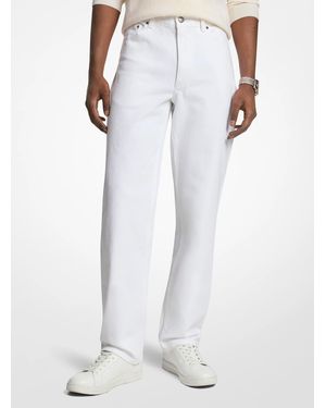 Michael Kors Finn Straight-Leg Stretch Denim Jeans - White