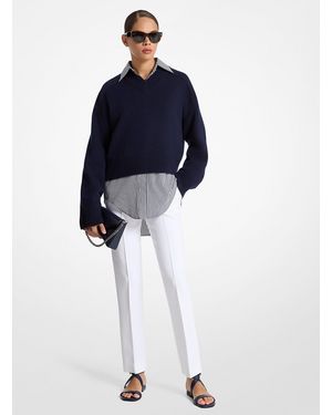 Michael Kors Mkjersey De Cachemir De Estilo Universitario - Azul