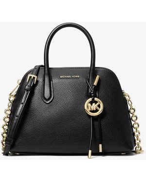 MICHAEL Michael Kors Mk Freddie Medium Pebbled Leather Dome Satchel - Black