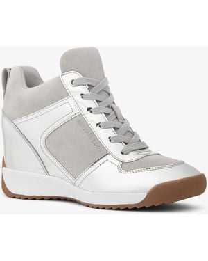 Michael Kors Michael Kors Nikko S2 Metallic Wedge Sneaker - White