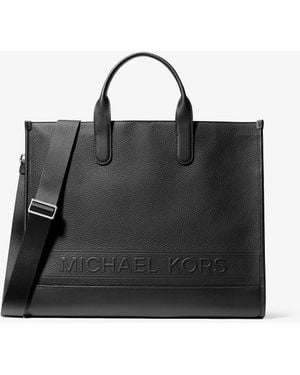 Michael Kors Mk Hudson Pebbled Leather Tote Bag - Black