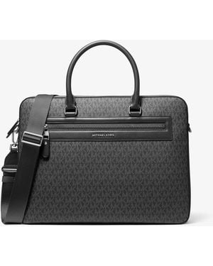 Michael Kors Mk Jet Set Signature Logo Briefcase - Black