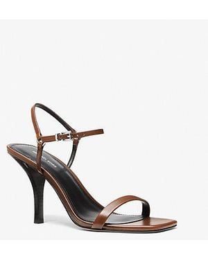Michael Kors Selina Burnished Leather Sandal - White
