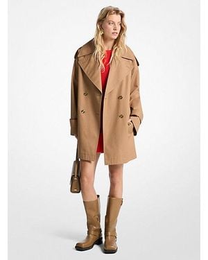 Michael Kors Oversized Cotton Twill Trench Coat - Natural