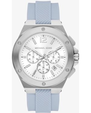 Michael Kors Oversized Lennox-Tone And Silicone Watch - White